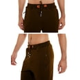 thumbnail image 5 of Tyhengta Mens Shorts Casual Drawstring Zipper Pockets Elastic Waist Coffee 38, 5 of 8