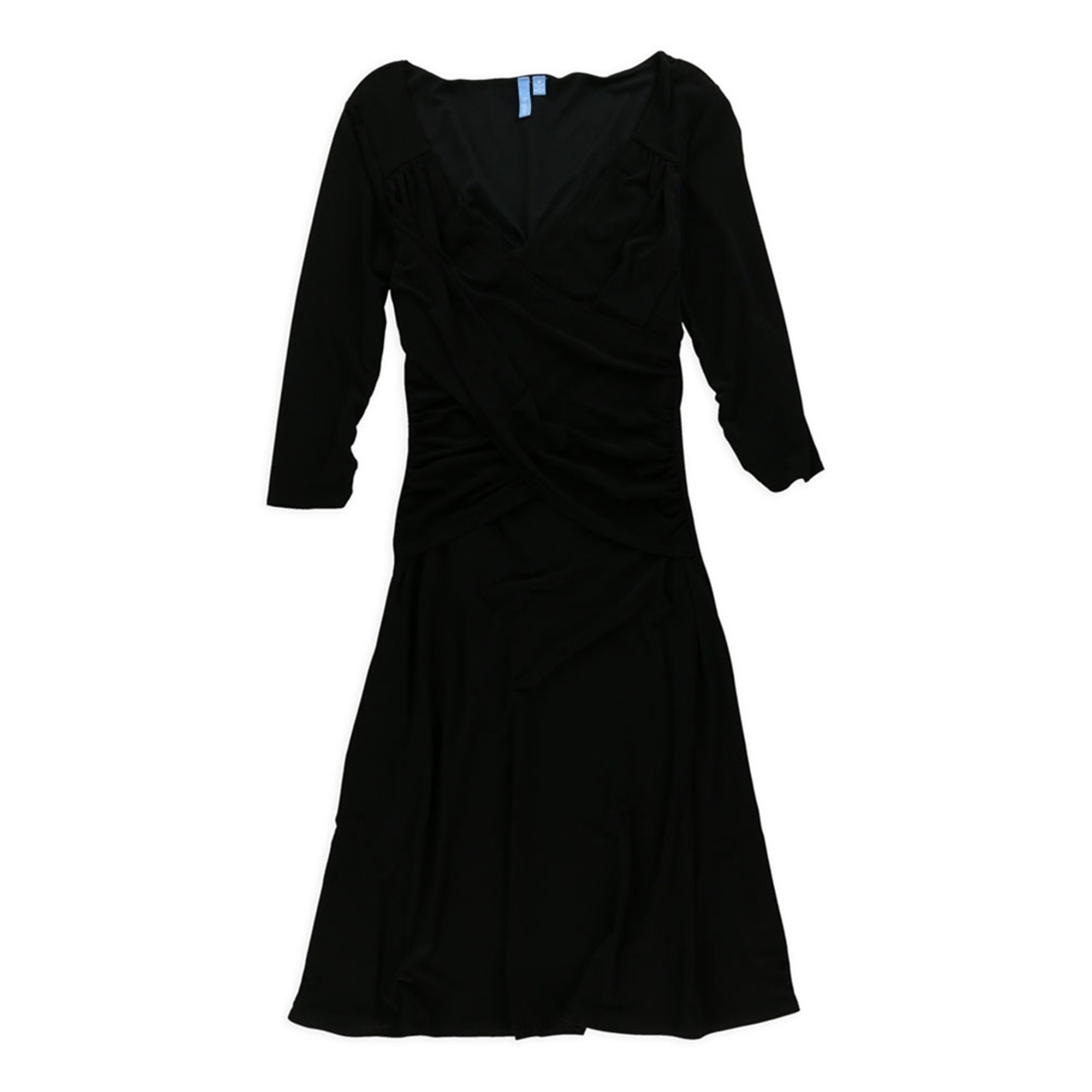 Elementz Womens B-Slim 3/4 Sleeve Shift Dress Black X-Small