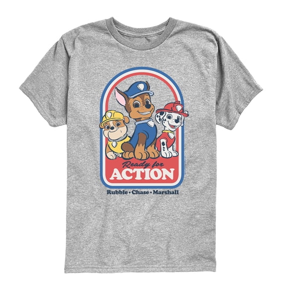 Paw Patrol - Ready For Action - Youth Boys Short Sleeve Graphic T-Shirt