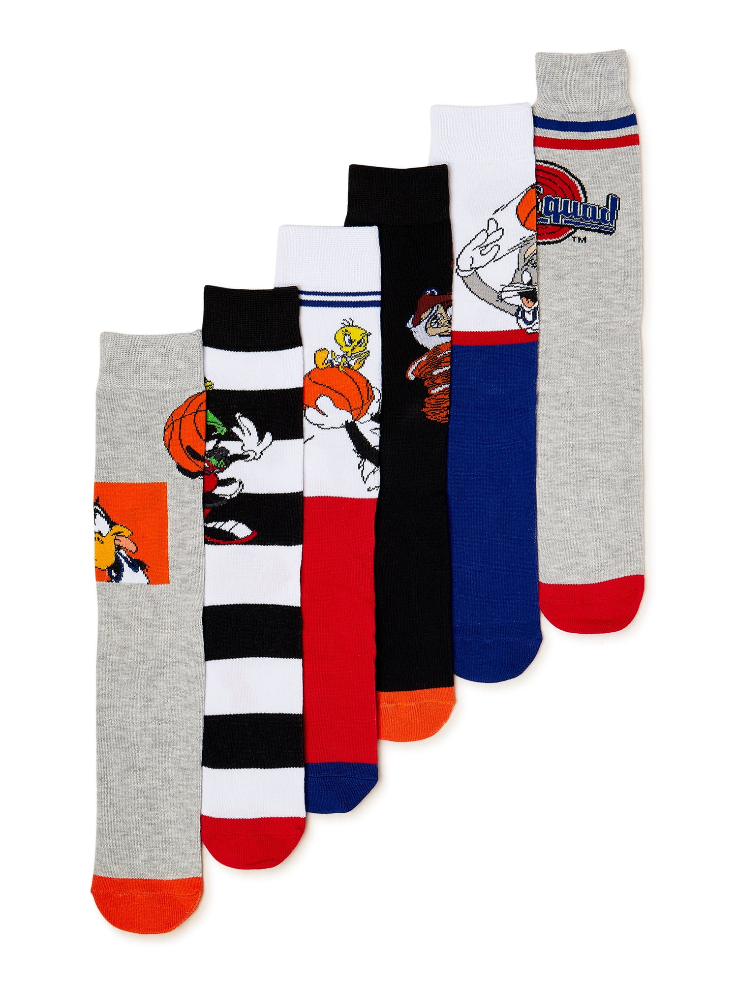 Space Jam Men's Crew Socks, 6-Pack