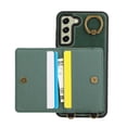 thumbnail image 4 of for Samsung Galaxy S22 Wallet Case with Card Slots, Hand Wrist Strap Rotate Ring Design, Finger Grip Ring PU Leather Magnetic Button Shockproof Purse Phone Cover for Galaxy S22, Green, 4 of 7