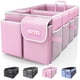 thumbnail image 1 of Organizador de maletero HOTOR para coche plegable con 2 compartimentos, color rosa, 1 of 6