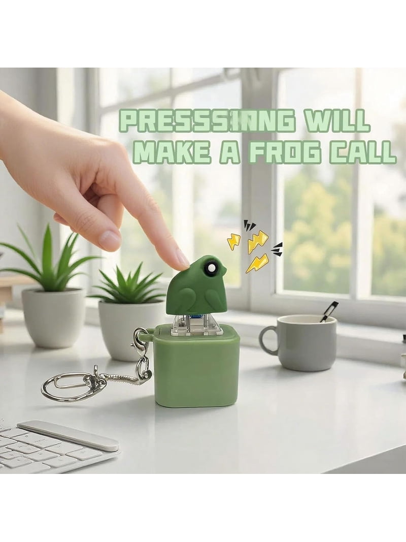 Croaking Frog Keychain – Rechargeable Frog Croaking Fidget Toy