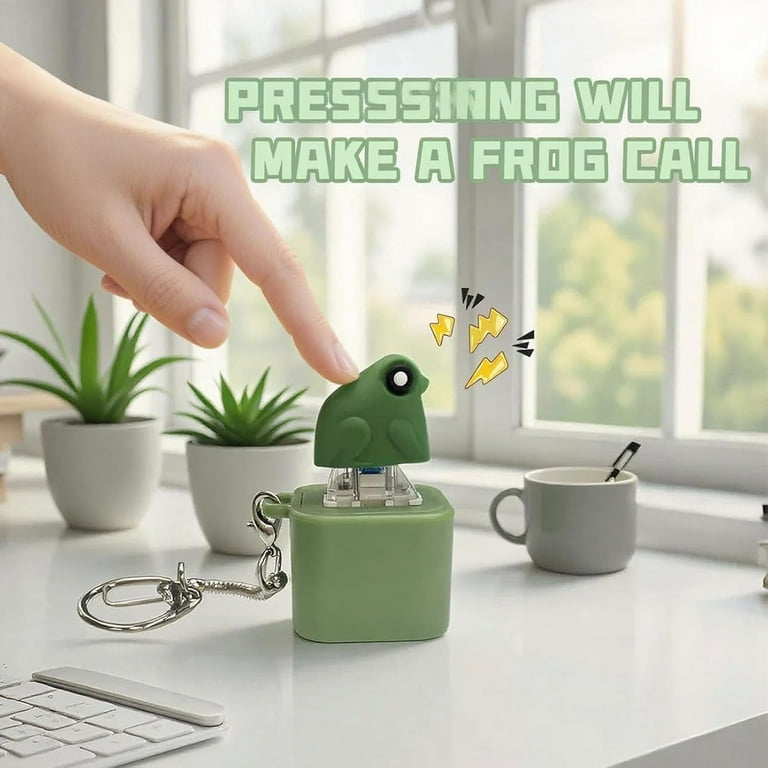Croaking Frog Keychain – Rechargeable Frog Croaking Fidget Toy