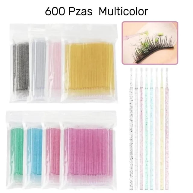Microbrush 300/600/1200 pzs, Aplicador Cepillo para Extensión de Pestañas, Micro Bastoncillos, Labios, Varitas de Mascara, Punta 1.5/2/2.5mm