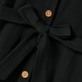 thumbnail image 3 of PatPat Mommy and Me Dresses Family Matching Outfits Mother's Day 100% Cotton Button Front Solid V Neck Ruffle-sleeve Belted Dresses Toddler Girl 2T Black Dress, 3 of 13