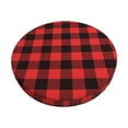 thumbnail image 2 of Lsque Buffalo Plaid Red Black Round Bar chair cushion covers Velvet Fabric Premium Comfort Protects from Scratches and Stains for 14-17 Inch Chair- 12 inch, 2 of 7