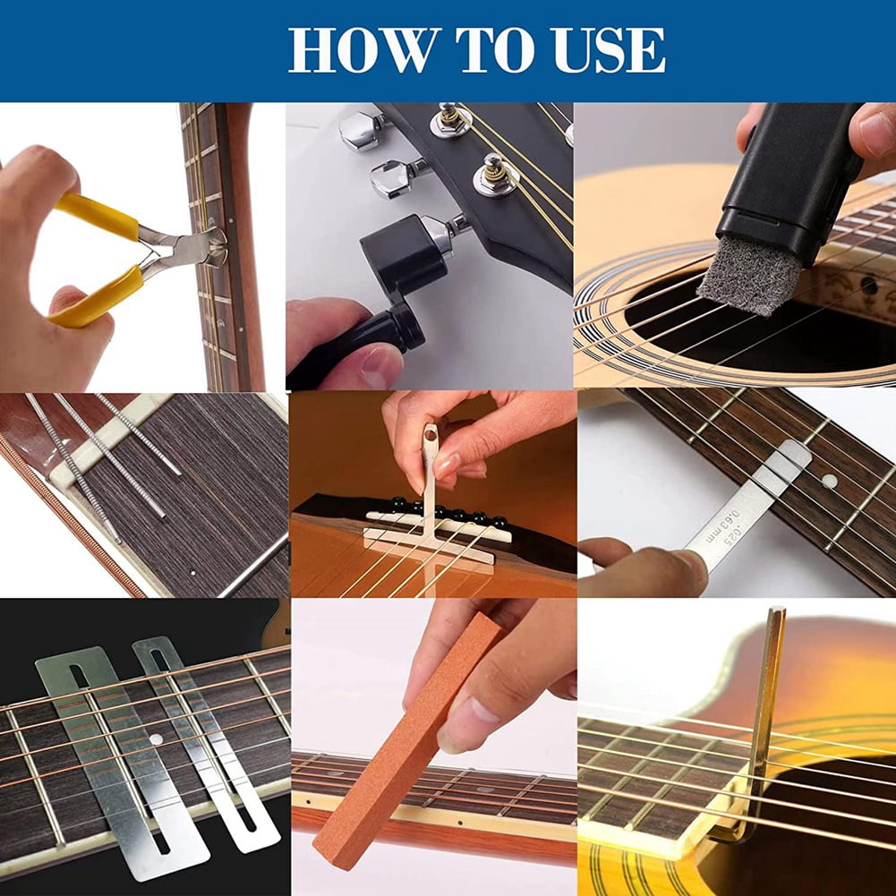 ckepdyeh 67PCS Guitar Tool Kit for Set Up,Intonation Adjustment and Repair, Guitar Maintenance Kit for Guitar Bass and Ukulele guitar accessories