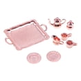 thumbnail image 1 of Juego de té en miniatura para casa de muñecas, accesorios para casa de muñecas, modelo de juego para niños, juguete de imitación para comedor, cafeterías, Micro paisaje, 8 Uds., 1 of 8