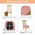 thumbnail image 4 of Pink Butterfly Pattern Seat Covers for Dining Room Chairs Set Of 4,Stretch Printed Washable Chair Seat Cover with Elastic Ties and Button,Removable Waterproof Couch Cushion Covers, 4 of 6