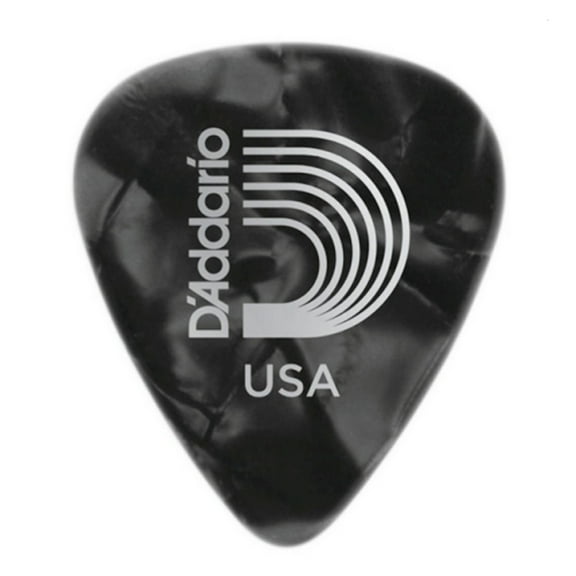 D'Addario Black Pearl Celluloid Guitar Picks, 100 pack, Extra Heavy