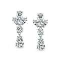 thumbnail image 2 of Bling Jewelry Womens Vintage Art Deco Blue Aquamarine CZ Chandelier Clip-On Earrings Silver Plated, 2 of 5