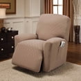thumbnail image 2 of Stretch Sensations 4-Piece Stretch Newport Recliner Slipcover, Wheat, 2 of 6
