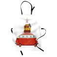 thumbnail image 1 of Camper Apron, Cartoon Style Retro Minivan with Suitcases and Bird Cage Traveling Theme Holiday, Unisex Kitchen Bib with Adjustable Neck for Cooking Gardening, Adult Size, Multicolor, by Ambesonne, 1 of 4