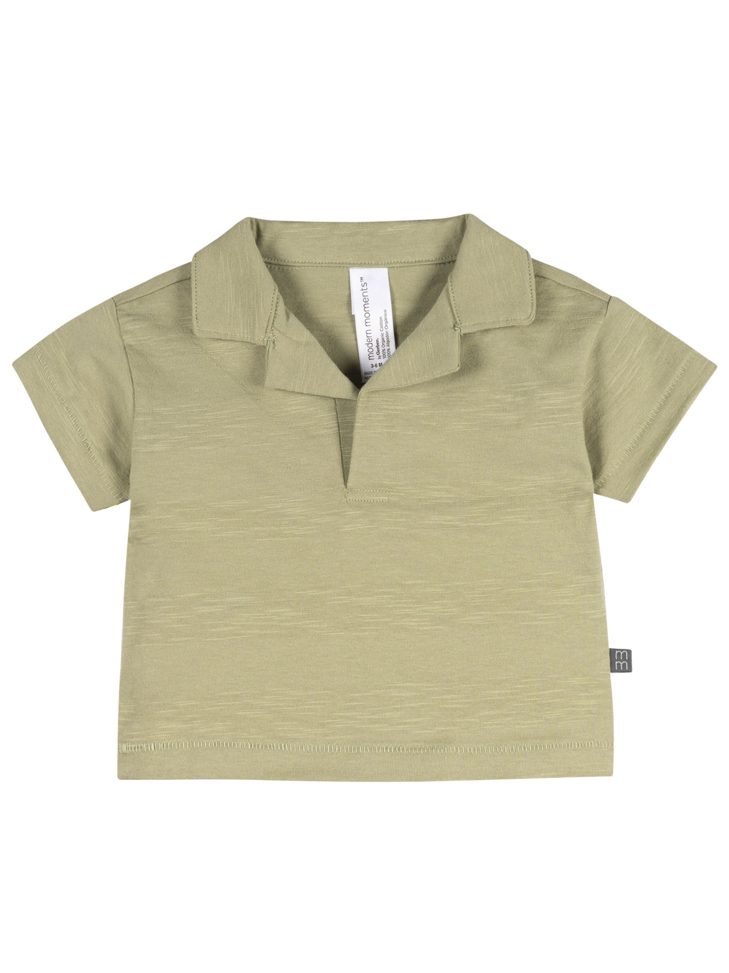 Modern Moments by Gerber Baby Boy Organic Johnny Collar Top, Sizes 0/3 Months - 24 Months