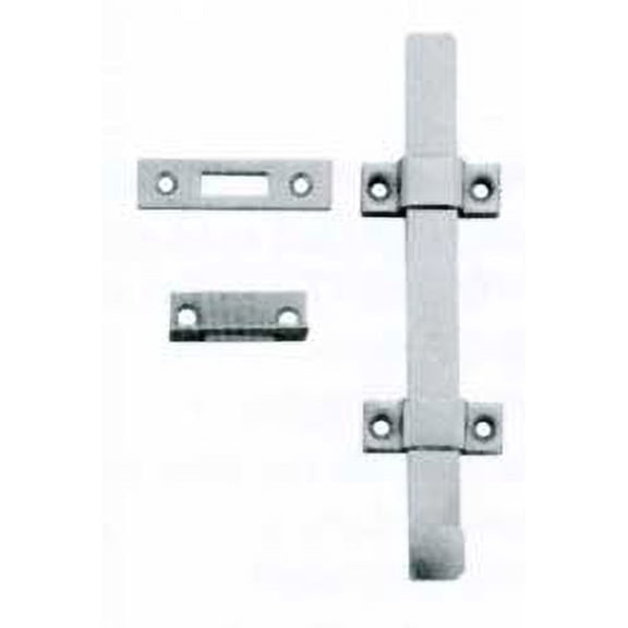 Ives SB453-8 Heavy Duty Steel Top and Bottom Strike UL Listed Surface Bolt 8" Le, Satin Chrome