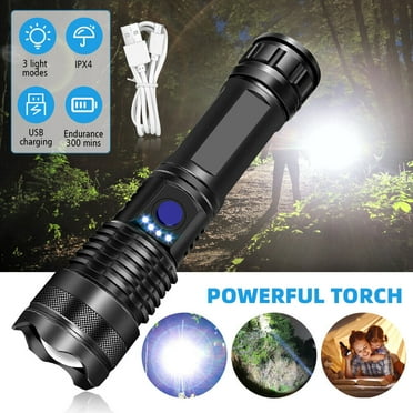 120000 Lumens Powerful Flashlight, Rechargeable XHP70.2 Super Bright Tactical Led Flashlight Zoom Torch