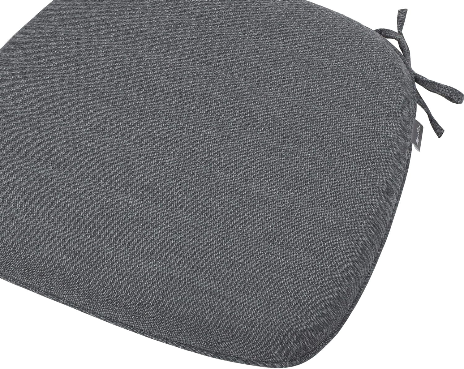17x16 Inch U-Shape Chair Cushions with Ties 2 Pack Outdoor Indoor Waterproof All Weather Seat Pads Decoration for  Garden Dining Office Dark Gray