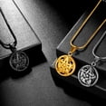 thumbnail image 5 of Jewmon Celtic Knot Pentagram Necklace Crecent Moon Pendant Chain Wiccan Jewelry Gift for Men Women, 5 of 7