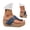 Navy, variant on Clearence Women's Orthopedic Summer Sandals Cork Wedge Platform Strappy Leather Shoes Arch Support Comfort Thick Sole Non-Slip Casual Beach Walking Espadrille Slippers