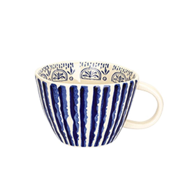 Taza de café dibujada a mano, juego de 1 taza multicolor con patrón irregular, capacidad de 350 ml for desayunos de mezclilla.