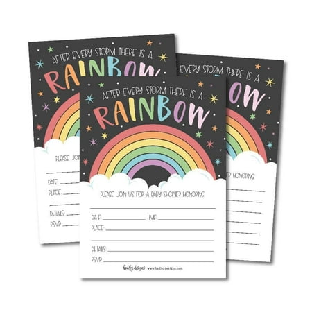 25 Rainbow Baby Shower Invitations - Walmart.com