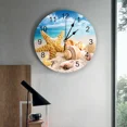 thumbnail image 3 of Beach Sea StarShells Blue Wall Clocks Non Ticking for Girl Boy Bedroom Bathroom Kitchen Living Room Office Round Clock（12 Inch）, 3 of 6