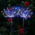 thumbnail image 1 of 2ack 150LED Garden Solar Lights Outdoor, 2 Flashing Modes 50 Silver Wire String Waterproof Solar Firework Light Firework Starburst Fairy Light for P, 1 of 1