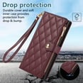 thumbnail image 3 of for Samsung Galaxy S24 FE Wallet Case with Zipper Pocket Card Holder & Crossbody Lanyard Strap & Wrist Strap, Flip Stand PU Leather Magnetic Folio Purse Case for Galaxy S24 Plus, Winered, 3 of 8