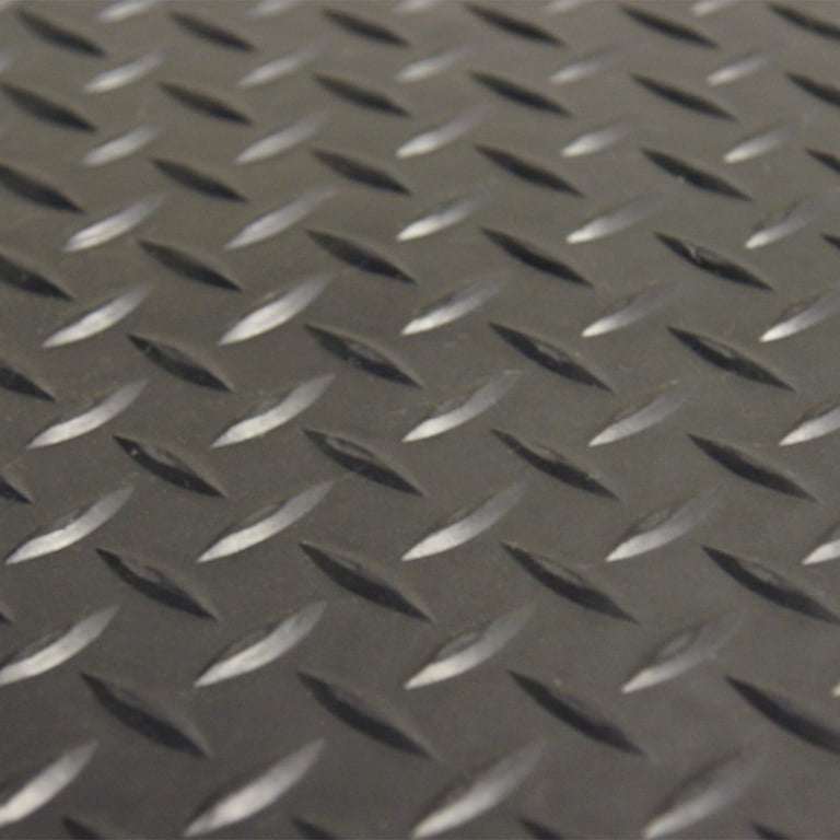 tonchean 16.5ft x 3.3ft Heavy Duty Garage Floor Mat Rolls Diamond Plate  Thickened Rubber Non-Slip Garage Flooring Roll