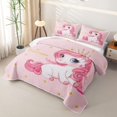 thumbnail image 3 of Erosebridal Stars Unicorn Print Twin Quilt Set for Girls, Cute Princess Style Twin Coverlet Set, 2-Piece, 3 of 7