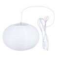 thumbnail image 1 of White Round Paper Lantern Light Decorative Soft Light Easy to Assemble Hanging Paper Lantern with Lantern for Bedroom Living Room EU Plug 220V, 1 of 5
