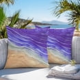 thumbnail image 3 of Throw Pillow Covers 18x18 Inch Set of 2, Purple Ombre Coastal Waterproof Outdoor Pillow Covers, Summer Nautical Beach Ocean Seaside Decorative Cushion Pillowcases for Couch, Sofa, Bed, Garden, Patio, 3 of 9