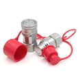 thumbnail image 2 of Scienceny Acoplador hidráulico rápido de cara plana con tapas antipolvo Conjunto de acoplamiento de desconexión de aceite Conector Accesorios de tractor Cilindros hidráulicos de repuesto Scienceny TO012047-00B, 2 of 6