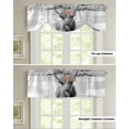 thumbnail image 4 of Tie Up Valance Curtain for Kitchen,Abstract Red Purple Flowers Cow Rod Pocket Short Curtains Adjustable Tie-Up Shade Valances,Retro Farm Animal Plant Window Treatment for Bathroom Living Room Bedroom, 4 of 8