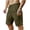 Army Green, variant on hotojiny Men's Linen Shorts Casual Classic Fit Beach Golf Shorts Lightweight Elastic Waist Knee Length Shorts with Drawstring