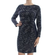 RALPH LAUREN $160 Womens New 1357 Navy Herringbone Sheath Dress 10 Petites B+B