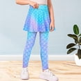 thumbnail image 2 of Girls Leggings with Skirt Kids Footless Tights Cute Mermaid Unicorn Leggings for Toddler Girls Kids Ruffle Tights 4-7 Years, 2 of 6