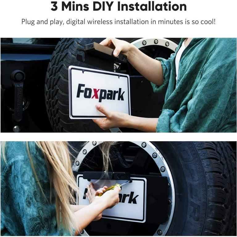 Foxpark 1080P Solar Wireless Backup Camera Kit, 2 Cameras, 5