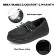 thumbnail image 4 of Mishansha Women Men Memory Foam Moccasin Slippers Black, 4 of 7