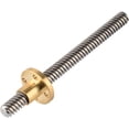 thumbnail image 1 of Jinsinto 3D Printer Accessories, T8 Trapezoidal Threaded Pin Lead Screw + T8 Nut, 2mm Pitch, 8mm Screw Thread, Stainless Steel, for Stepper Motor(100mm), 1 of 5
