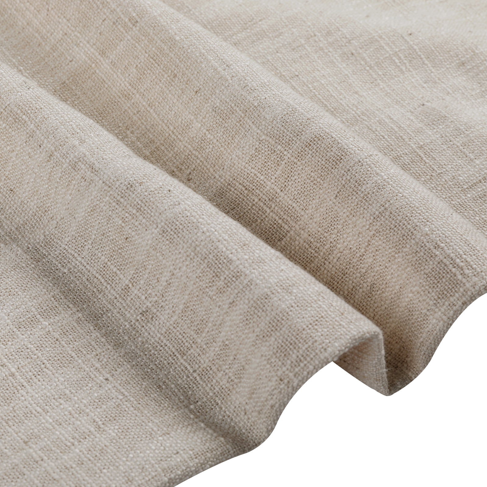 TWOPAGES 84 W X 63 L Inch Drapery Grommet Top Light Filtering Curtain Soft Linen Textured Drape for Bedroom, 1 Panel, Birch