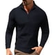thumbnail image 1 of Blusa y camisa de manga larga con cuello alto para hombre, color liso, con cremallera, deportiva, de manga larga y cuello alto., 1 of 8