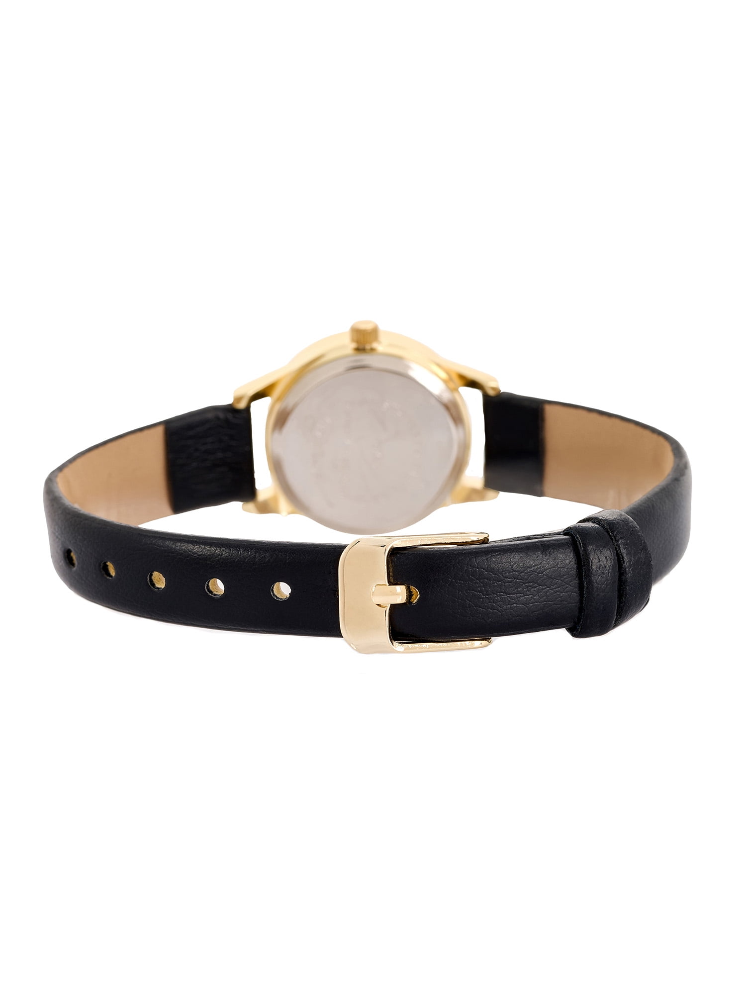Time and Tru Women's Adult Gold Tone Cushion Case Watch with Faceted Bezel