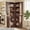 Walnut, variant on Homieasy 70'' Tall Corner Pantry Cabinet, L Shaped Kitchen Hutch Cabinet with LED Lights, Glass Doors & Adjustable Shelves, Storage Cabinet for Dining, Kitchen, Closet, Black