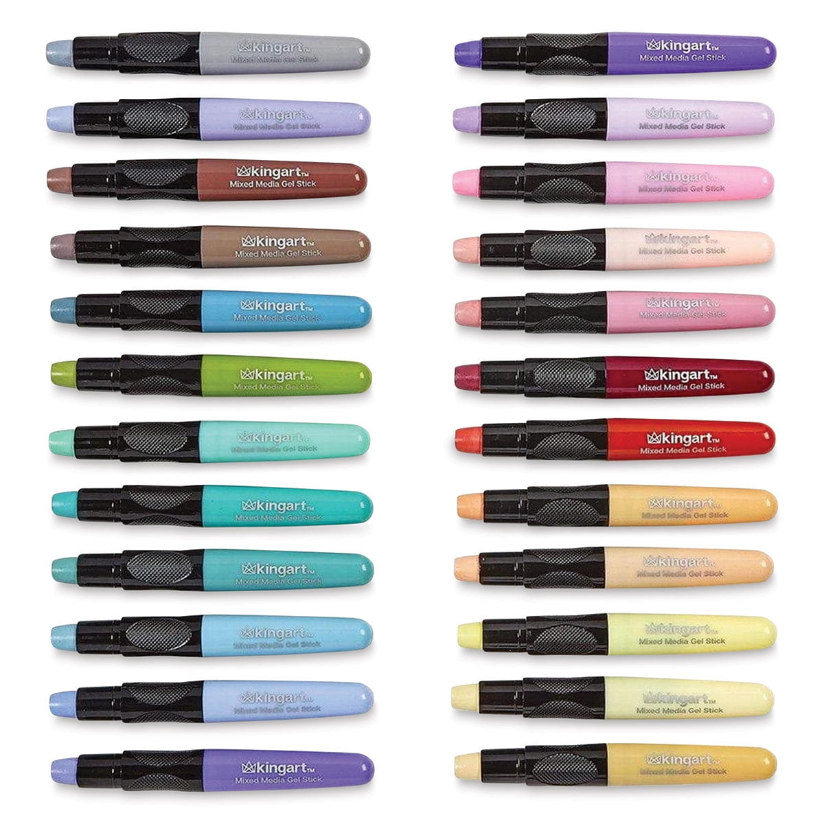 kingart アーティスト ミックスメディア ゲルスティック 24色 KINGART, Gel Stick Artist Crayons, 24 Pastel Colors, All Ages