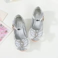 thumbnail image 6 of LUOGENLI Slippers Girls Slippers Girls Sandals Closed Toe Heels Wedding Party Shoes Sequins Bow for Toddler Slippers for Girls Size 4 Girls Slippers Size 2-3 Big Kid Silver 30, 6 of 9
