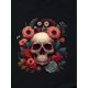 thumbnail image 4 of Floral & Skull Print Casual T-Shirt, Short Sleeves Round Neck Stretchy Sports Tee, Halloween Women's Tops, 4 of 7