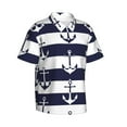 thumbnail image 3 of Xecao Anchors print Hawaiian shirt - a stylish short-sleeve button-down for men, perfect for casual beach and tropical outings., 3 of 9