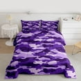 thumbnail image 2 of jejeloiu Farmhouse Rustic Camo Twin Comforter Sets,Purple Camouflage Bedding Set For Men Women Reversible 2pcs, 2 of 8
